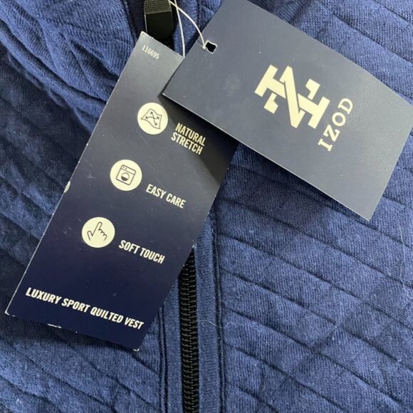 Medieval Navy Blue Izod Luxury Sport Quilted Vest Men's Size Medium NWT - Picture 5 of 12